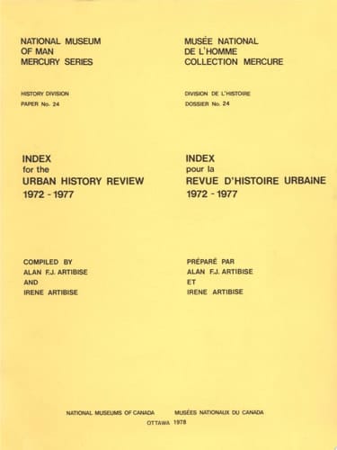 Index for the Urban History Review 1972-1977 / Index pour la revue d’histoire urbaine 1972-1977