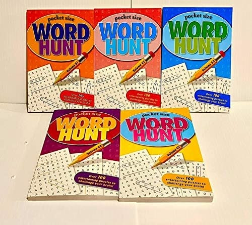 Lot of 5 Papp Pocket Size Word Hunt Puzzle Books vol. 61, 62, 63, 64 & 65