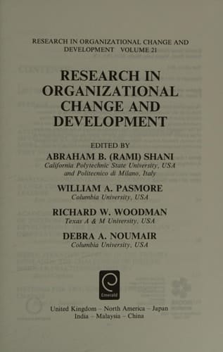 Research in Organizational Change and Development
