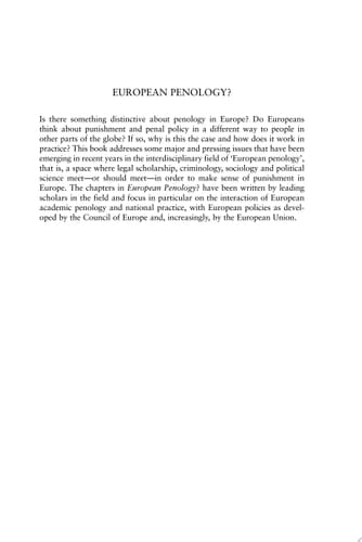 European Penology?
