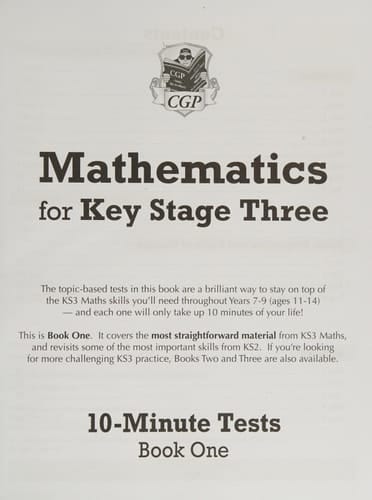 Mathematics for Key Stage Three 10-Minute Tests