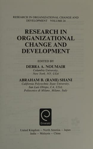 Research in Organizational Change and Development