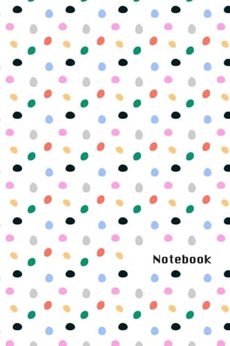 Notebook 6 X 9 Notebook with Colorful Spots Pattern Cover; 110 Blank Lined Pages; Matte Softcover; Blank Notebook