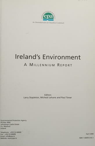 Ireland's environment: A millennium report