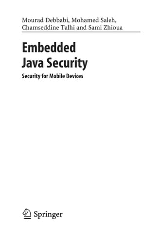 Embedded Java Security Security for Mobile Devices