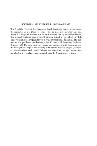 Swedish Studies in European Law - Volume 2