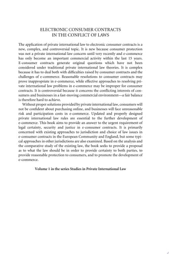 Electronic Consumer Contracts in the Conflict of Laws