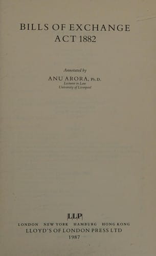 Bills of Exchange Act 1882