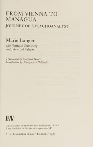 From Vienna to Managua: Journey of a Psychoanalyst (English and Spanish Edition)