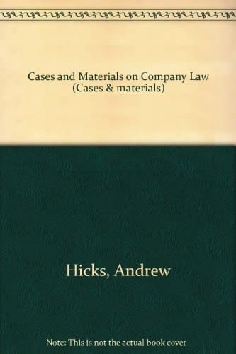 Cases and Materials on Company Law