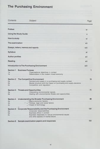 Study Guide: the Purchasing Environment