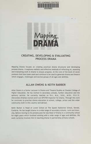 Mapping Drama Creating, Developing & Evaluating Process Drama
