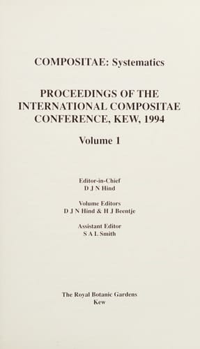 Compositae Proceedings of the International Compositae Conference, Kew, 1994
