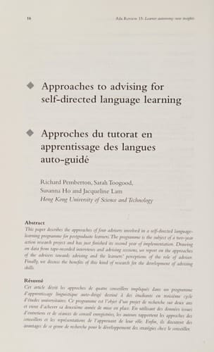Learner Autonomy New Insights