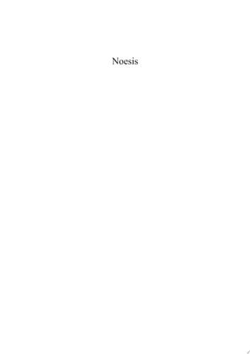 Noesis Essays in the History and Philosophy of Science, Philosophy of Language, Epistemology and Political Philosophy