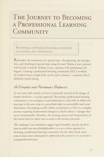 The Journey to Becoming a Professional Learning Community