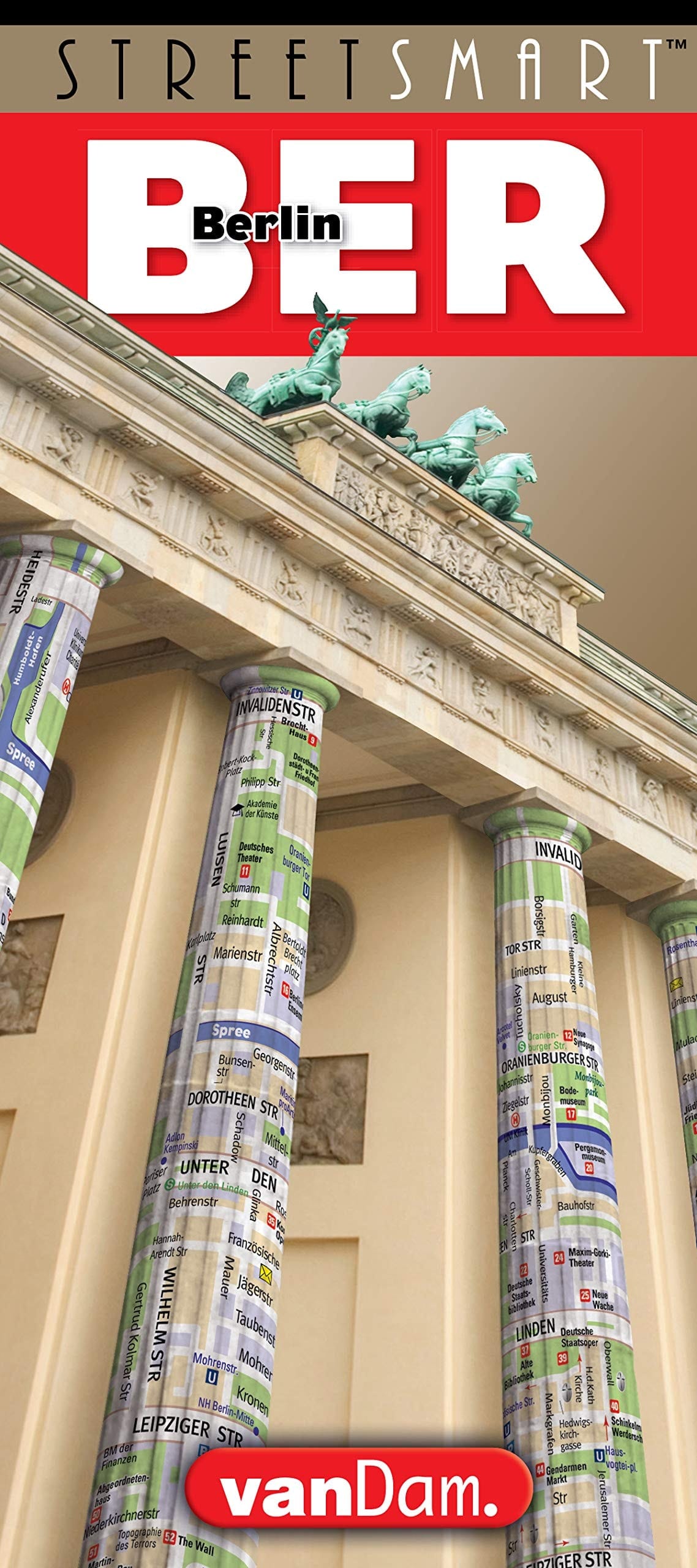 StreetSmart® Berlin Map by VanDam -- Laminated City Center Street Map of Berlin, Germany- Folding pocket size city guide with all sights, museums, U-Bahn & S Bahn (2020 English and German Edition)