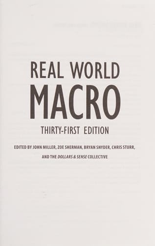 Real World Macro, 31st Ed