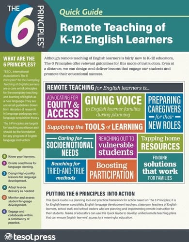 The 6 Principles Quick Guide: Remote Teaching of K-12 English Learners (Pack Of 25)