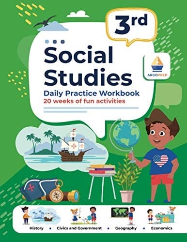Social Studies Daily Practice Workbook, 20 Weeks of Fun Activities. 3rd