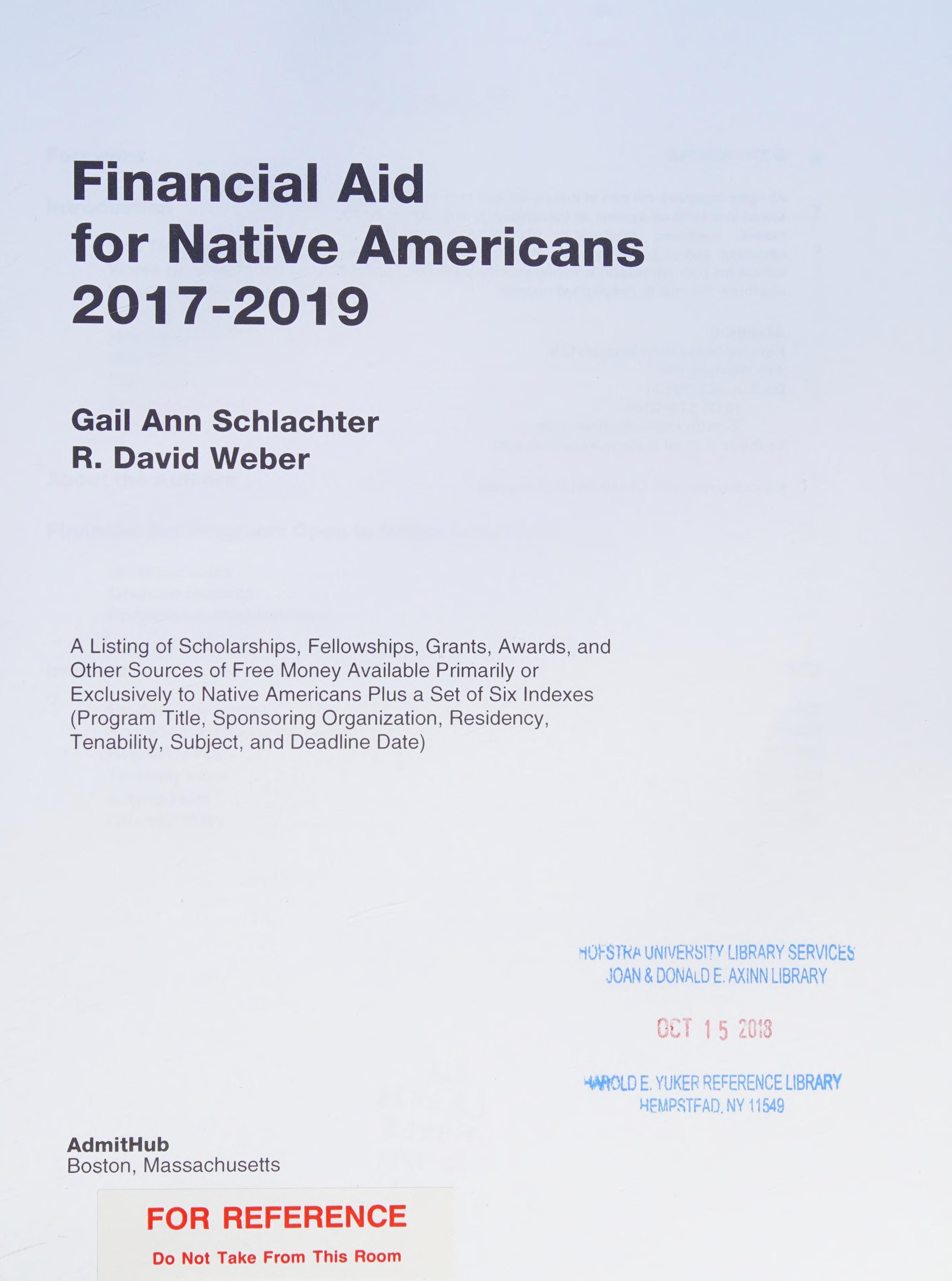 Financial Aid for Native Americans 2017-19 Edition