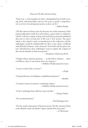 The Best American Poetry 2023