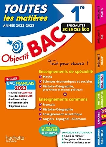 Toutes les matières 1re Spécialités sciences éco