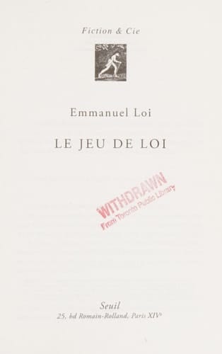 Le jeu de Loi