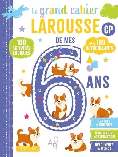 Le grand cahier Larousse de mes 6 ans CP - 100 activités ludiques, avec 100 autocollants