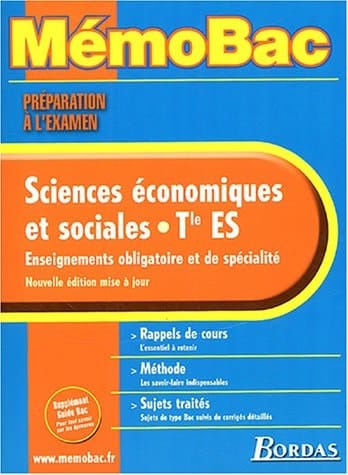 Sciences Economiques et Sociales Tle ES