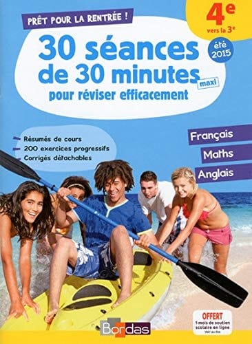 30 séances de 30 minutes pour réviser efficacement, 4e vers la 3e