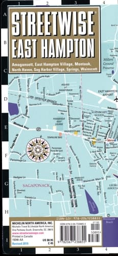 Michelin Streetwise East Hampton Amagansett, East Hampton Village, Montauk, North Haven, Sag Harbor Village, Springs, Wainscott