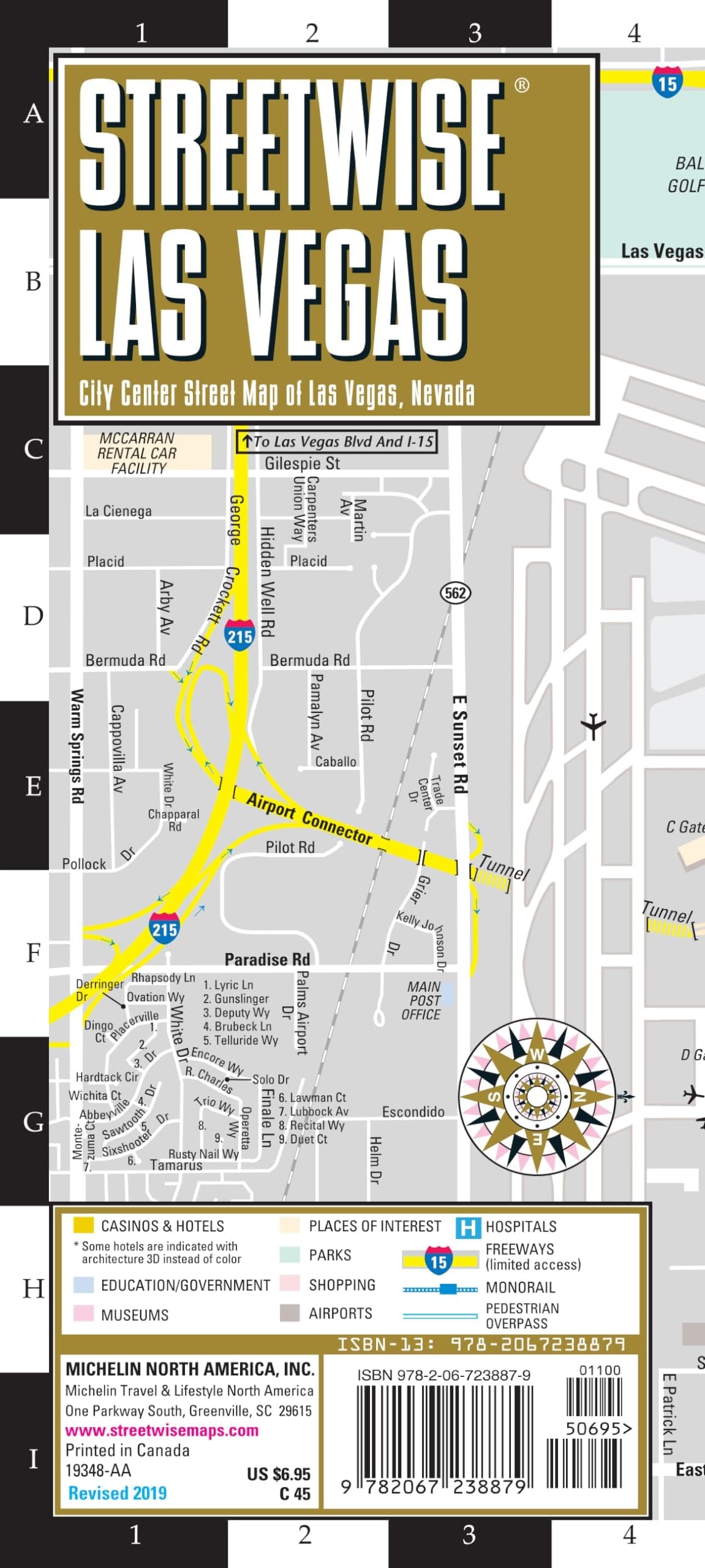 Michelin Streetwise Las Vegas City Center Map of Las Vegas, Nevada