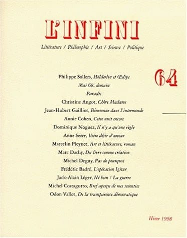 L'Infini N° 64 Hiver 1998