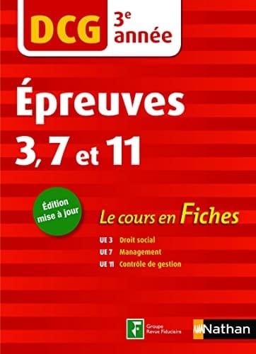 DCG 3e année Epreuves 3, 7 et 11