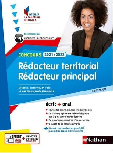 Concours Rédacteur territorial et Rédacteur principal Catégorie B Concours externe, interne, 3e voie et examens professionnels