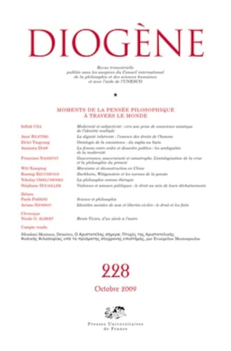 Diogène 2009, n° 228: Moments de la pensée pilosophique à travers le monde