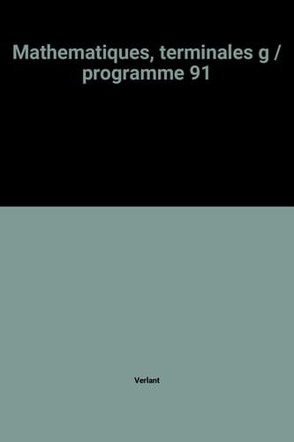 Mathématiques, terminales G programme 91