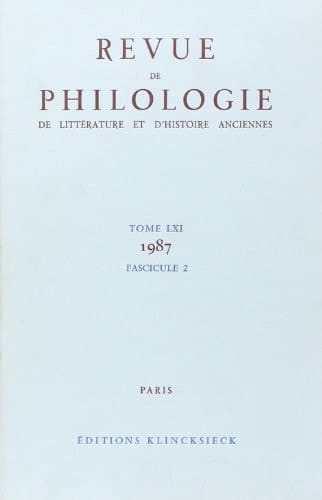 Revue de Philologie 1987/t61,2