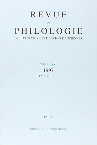 Revue de Philologie 1997/t71,1