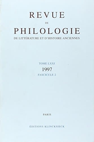 Revue de Philologie 1997/t71,2