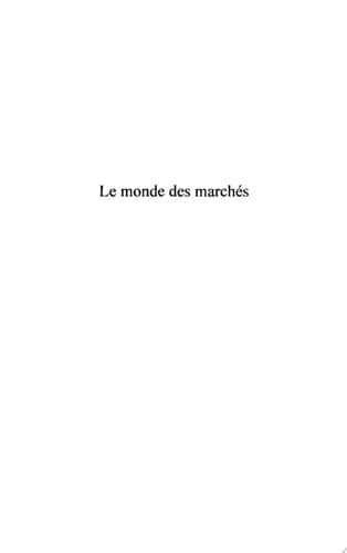 Le monde des marchés