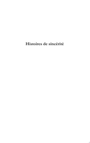 Histoires de sincérité