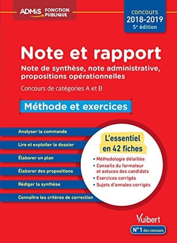 Note et rapport Méthode et exercices catégories A et B