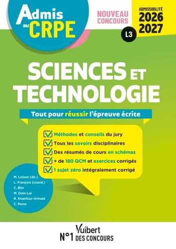 Admis au CRPE 2026-2027 - Epreuve écrite d’admissibilité L3 - Sciences et technologie: Toutes les clés de la réussite