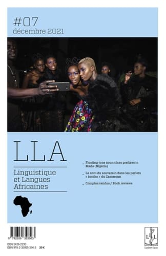 LINGUISTIQUE ET LANGUES AFRICAINE - REVUE DU LLACAN N 7