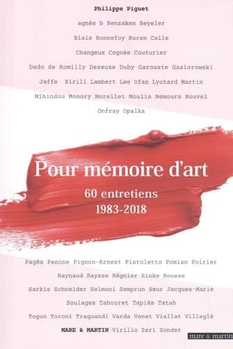 Pour mémoire d'art 60 entretiens 1983-2018