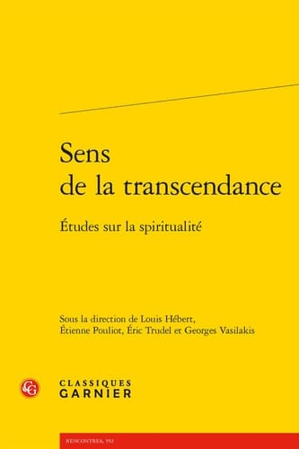 Sens de la transcendance études sur la spiritualité