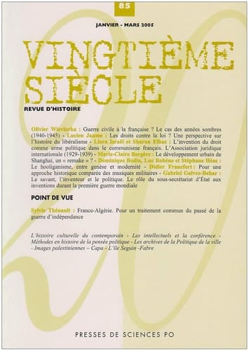 Vingtième siècle, N° 85 :