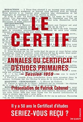 Le certif Annales du Certificat d'études primaires Session 1959